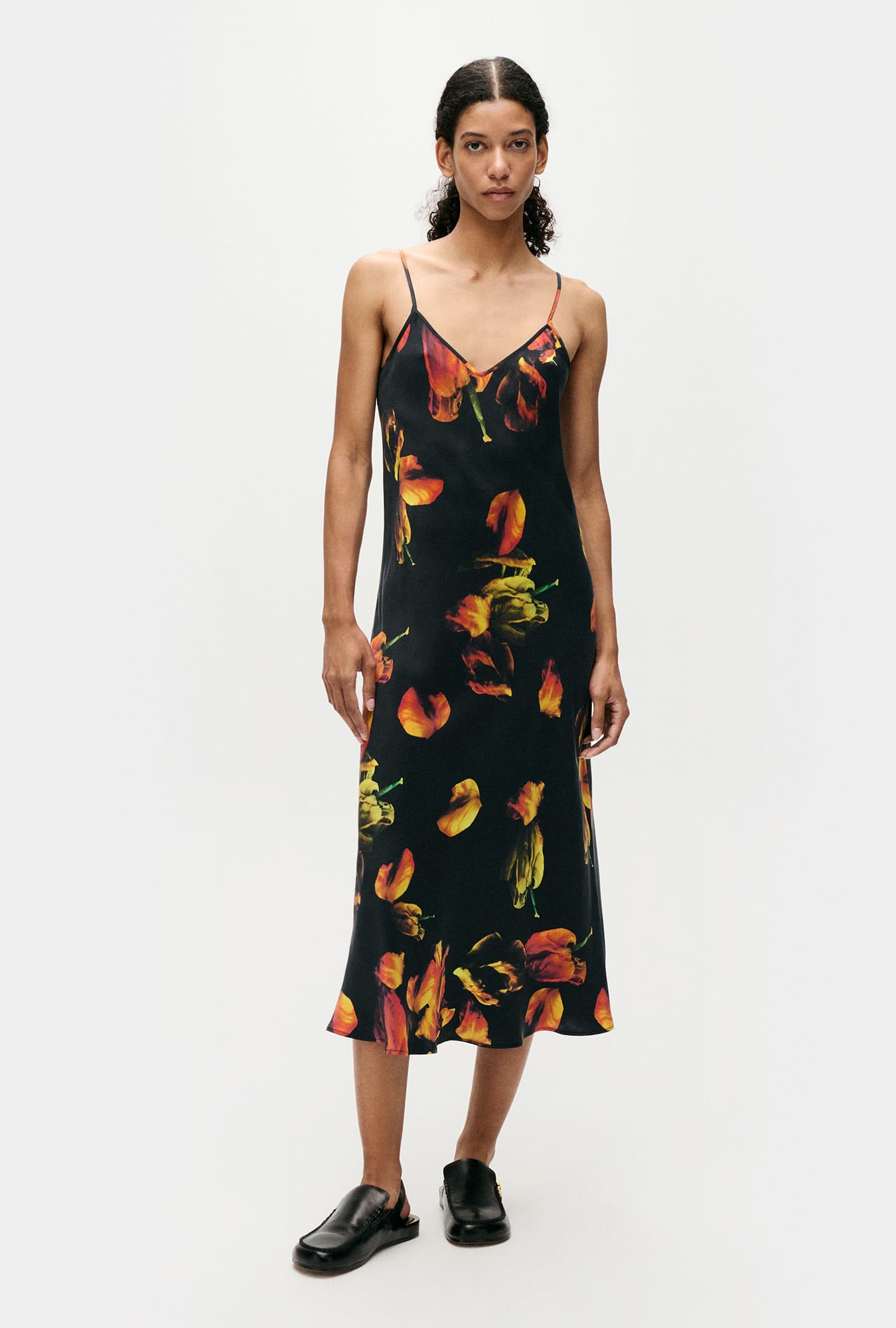 90S SLIP DRESS TULIPA BLACK