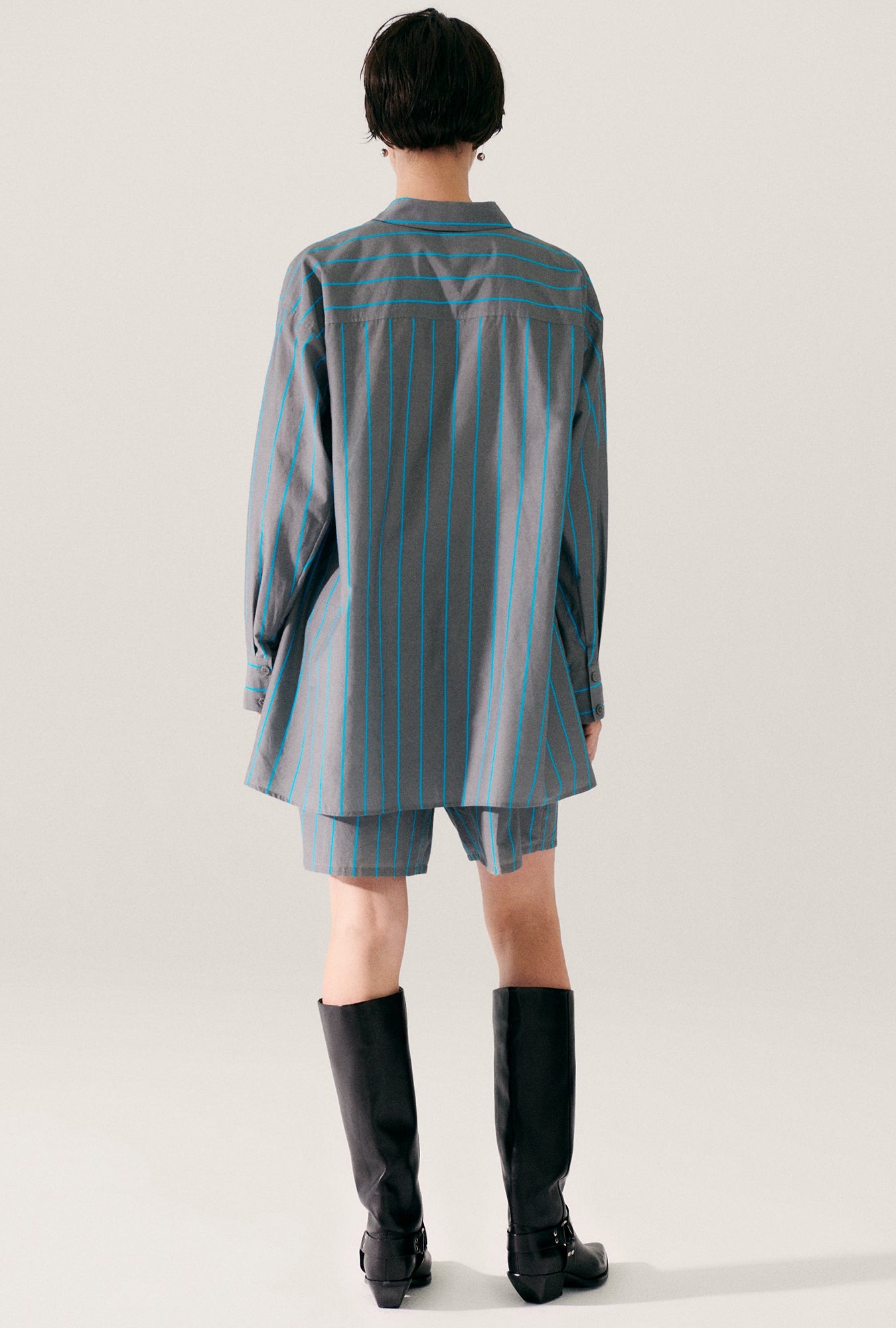 COTTON SILK MORNING SHIRT OXYGEN STRIPE