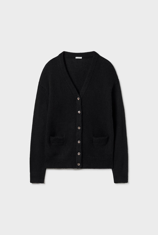 ALPACA SLOUCH CARDIGAN BLACK