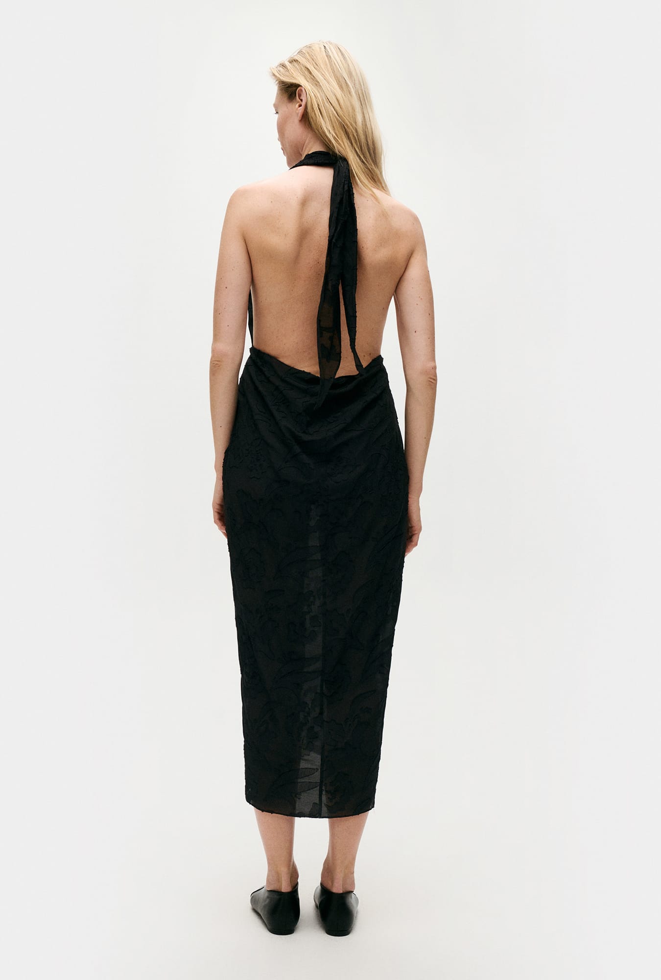 CLIP SILK WRAP SKIRT TULIPA BLACK