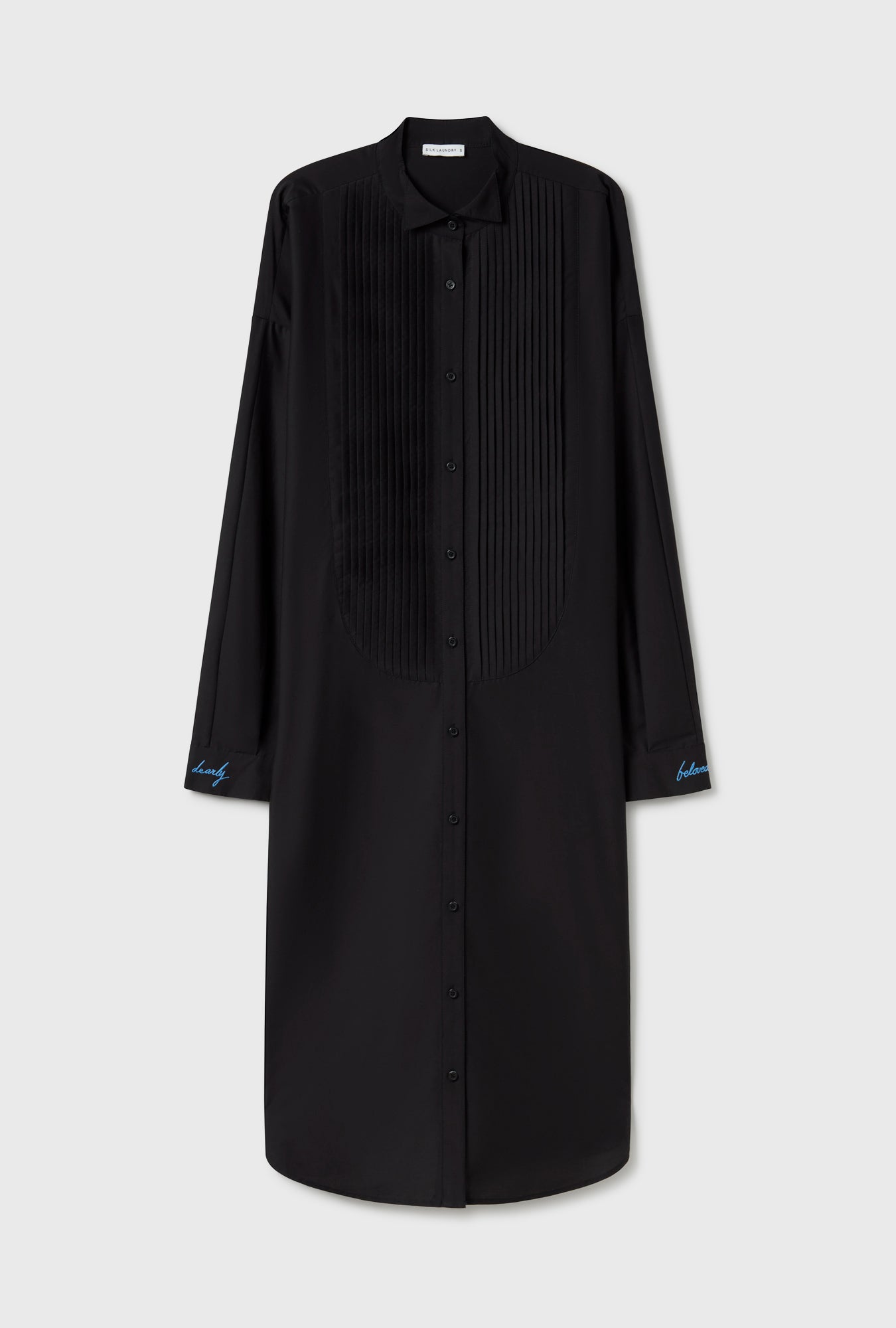 ROUND TUX SHIRT DRESS BLACK