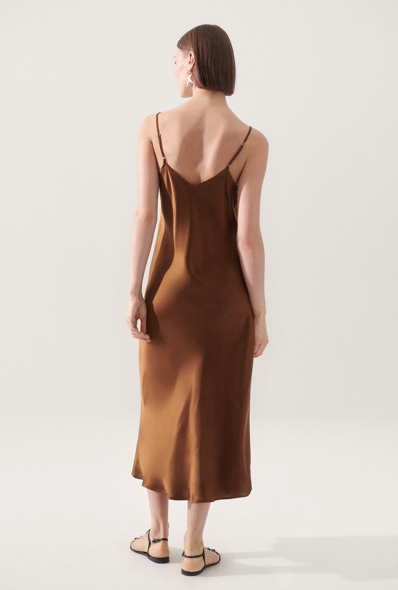 90S SLIP DRESS VAN DYKE BROWN