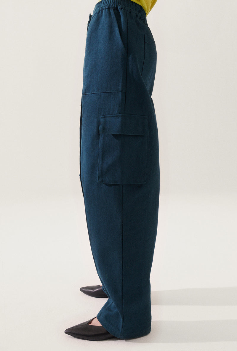 CANVAS CARGO PANTS TEAL