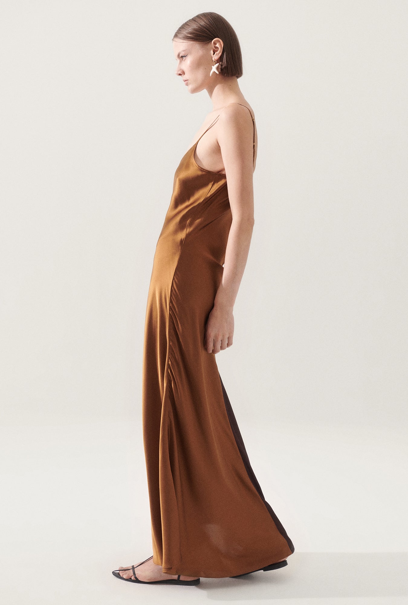 TWO TONE DRESS CACAO/VAN DYKE BROWN