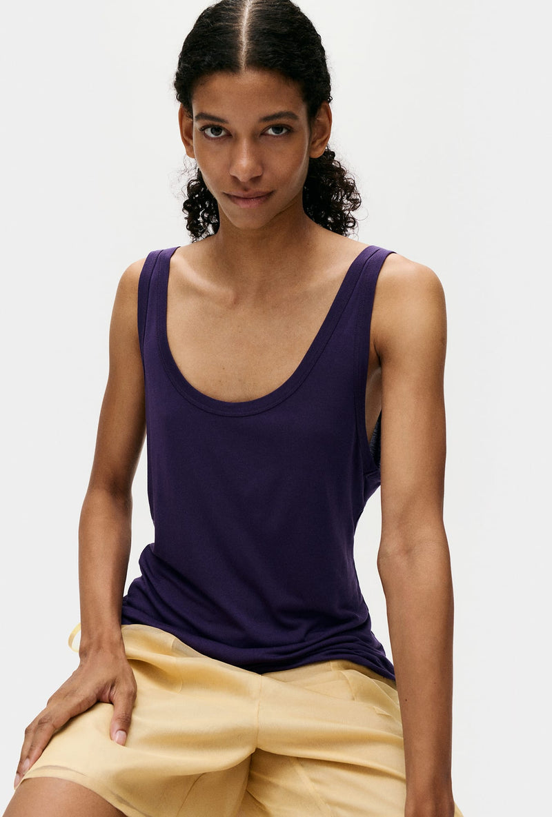 JERSEY MODAL SCOOP TANK NIGHTSHADE