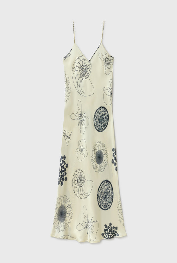 90S SLIP DRESS FIBONACCI OFF-WHITE